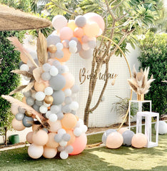 Neutral Balloon Garland with backdrop