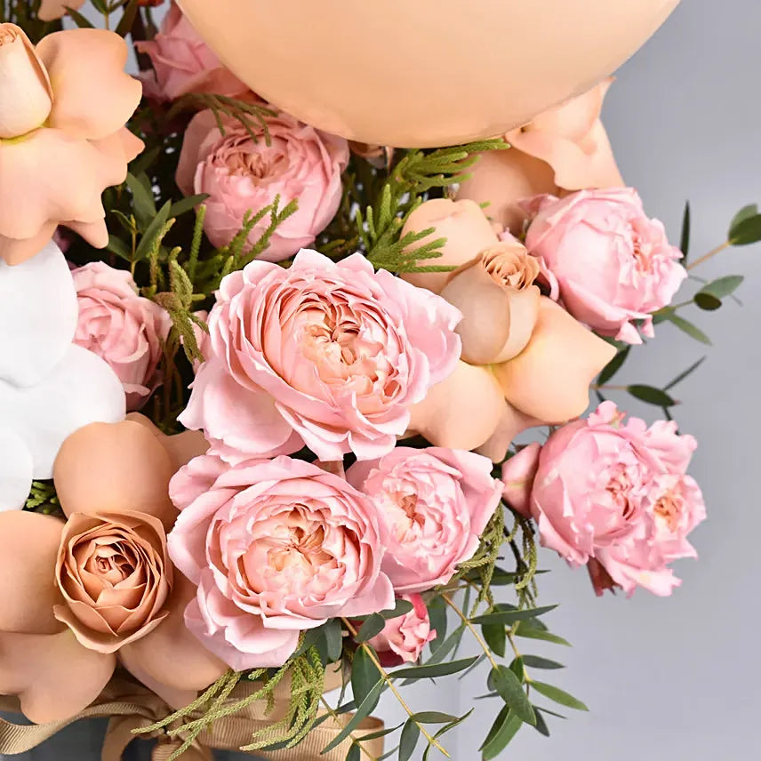 Flowers And Balloons in Silver Box