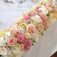 Long Floral Table Arrangement