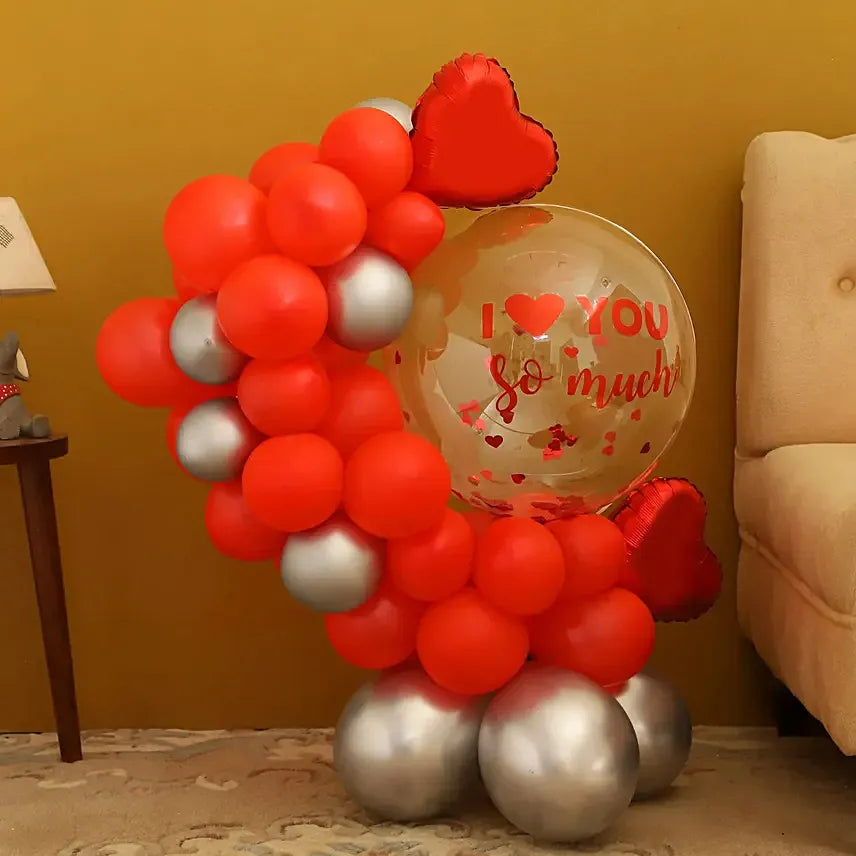 Love you So Much Balloon Pillar