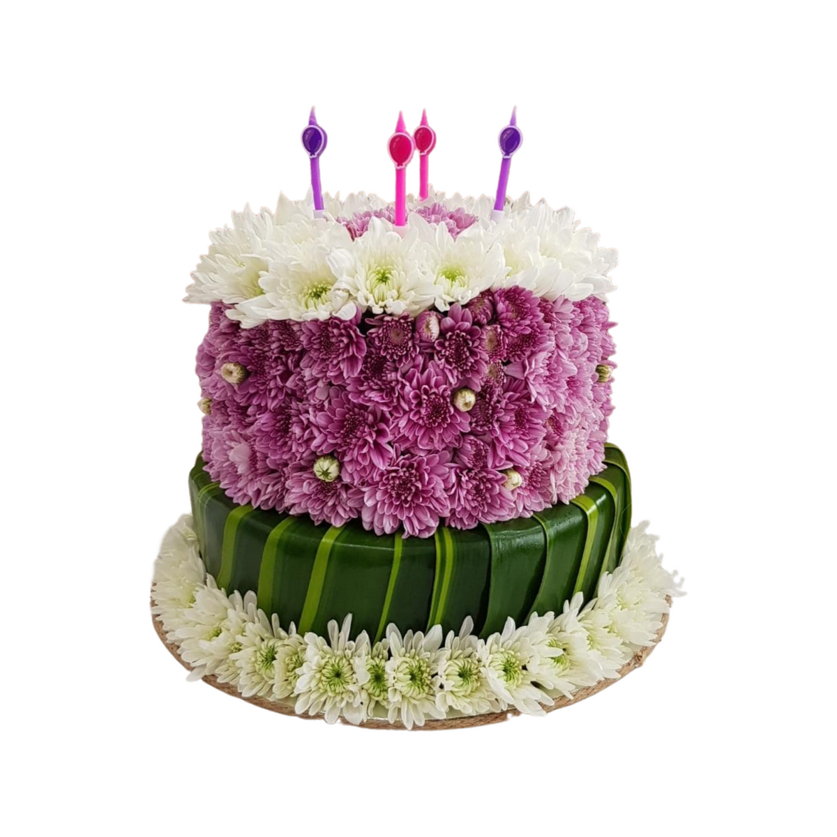 Birthday Cake with Fresh Flowers - PetalPop